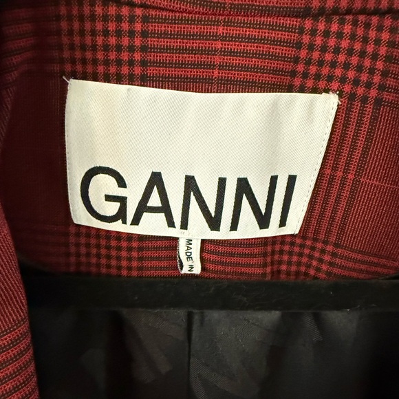 Ganni Red Plaid Blazer - Picture 5 of 5